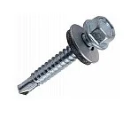 Саморез кровельный с шайбой 5,5х25 сверло, цинк 100шт