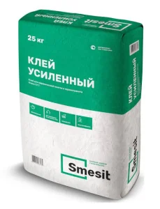 Клей для плитки и керамогранита Smesit Усиленный 25кг Клей для плитки и керамогранита Smesit Усиленный 25кг