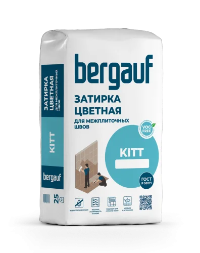 Затирка серая на цементной основе 25кг Kitt  Bergauf  1 56