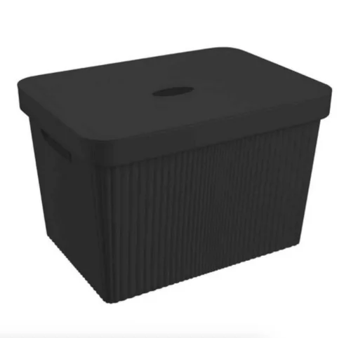 Контейнер  Velvet  380х270х249мм 20л с крышкой черный 434249713  1