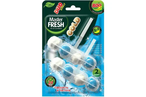 Блок подвесной для унитаза Master FRESH GOLD DUO EFFECT 5в1 Морской 2шт ARVI000256  1 24