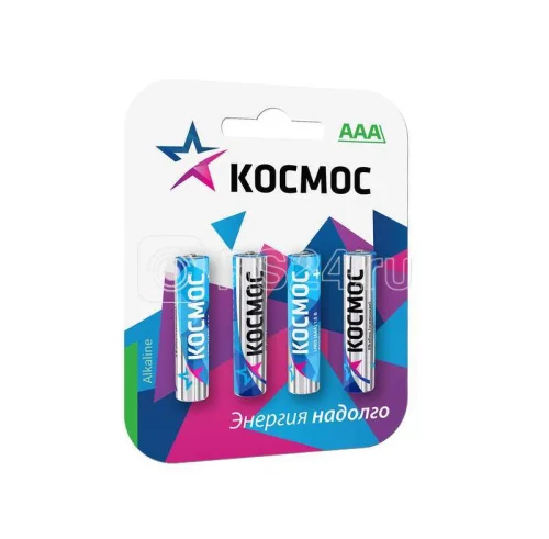 Элемент питания алкал. AAA LR03 286 BP-4 (упак 4 шт) LR03 286 BL4 (Космос)  12 144