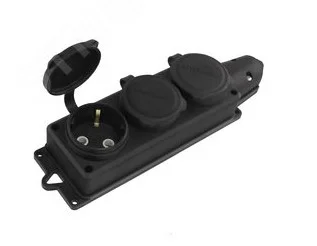 Колодка удлинителя 3-м каучук IP44 с заземл. компакт с заглушками 1323 UNIVersal  1 30