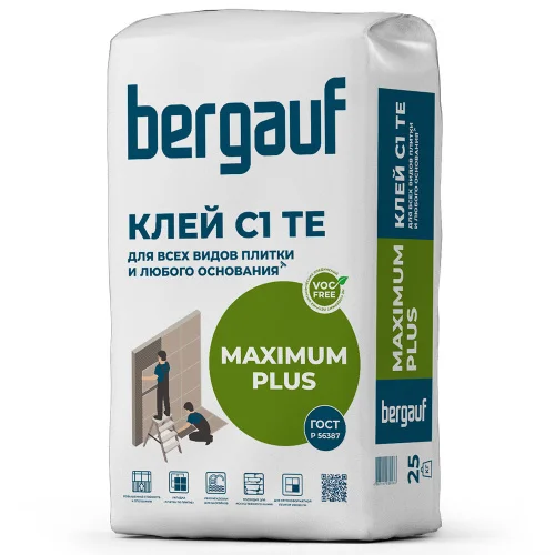 Клей для керамической плитки с макс.свойствами Keramik Maximum Plus С1 ТЕ 25 кг Bergauf  1 56 (50341