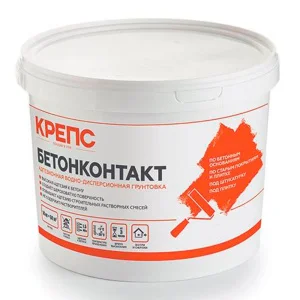 Грунтовка бетон-контакт акриловая 15кг (Крепс) *44 Грунтовка бетон-контакт акриловая 15кг (Крепс) *44