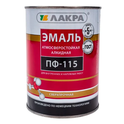 Эмаль ПФ-115 белый матовый 1кг Лакра 0007677  1 10 590