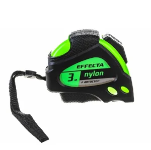 Рулетка 3м/16мм обрезиненный корпус фиксатор Effecta Nylon автостоп магнит 580316 *1/12