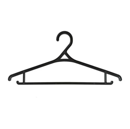 Вешалка - плечики для одежды костюмные р-р 46-48 черные ПЛ КЧ (Пластос)  1