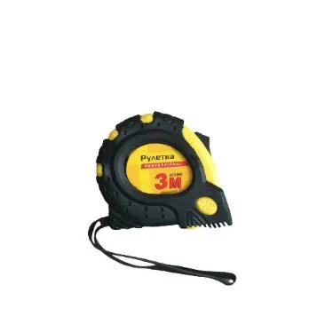 Рулетка 3м 16мм обрезиненный корпус, фиксатор, автостоп Китай Рулетка 3м 16мм обрезиненный корпус, фиксатор, автостоп Китай
