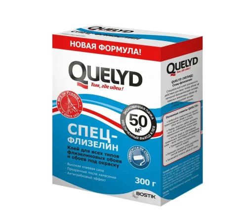Клей для обоев QUELYD спец-флизелин 300г Новая формула!  1 24