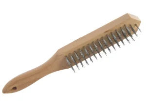 Щетка 5-рядная проволочная стальная деревянная рукоятка РемоКолор 11-1-005  1 12