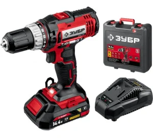 Дрель-шуруповерт аккум. Зубр ДШЛ-145-21 14,4В 1АКБ, в кейсе  1