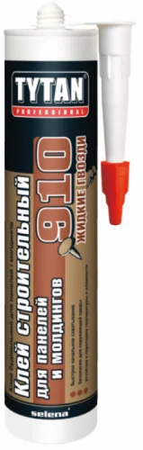 Клей строительный № 910 д панелей и молдингов Professional белый 440гр 16523 23264 (Tytan)  12 (+5)