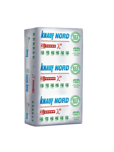 ТеплоКНАУФ NORD TS 033 А 100х600х1250мм 6шт Knauf Insulation 1уп 0,45м3 4,5м2 1п 24уп 728447