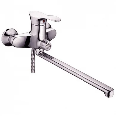 Смеситель д ванны одноруч. универс. прямой плос. излив. шланг 1,5м лейка L2201 (Ligeya)  1 10