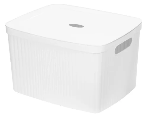 Корзина д белья пласт. 35л  VELVET  белый 450х360х270мм 435250416 (Бытпласт)  1