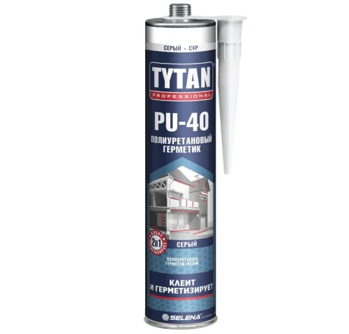 Герметик полиуретановый PU 40 Professional серый RAL 7045 310мл 35742 (Tytan)  12