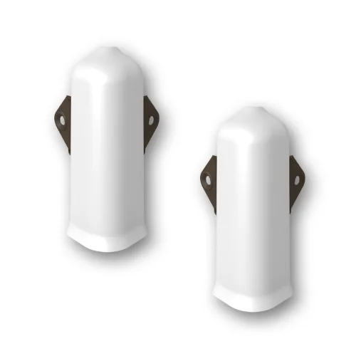 001 Угол наружный Лексида с крепежом 80мм Белый упак 2 шт