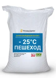 Реагент противогололедный Пешеход -25С 25кг Реагент противогололедный Пешеход -25С 25кг