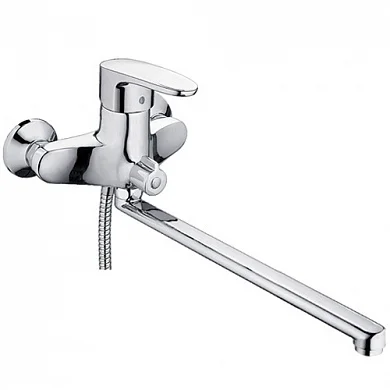 Смеситель д ванны одноруч. универс. прямой плос. излив шланг 1,5м лейка S22-021 (Ligeya)  1 10