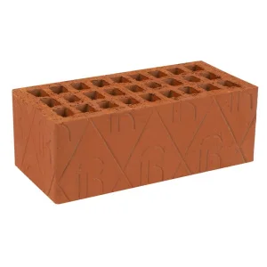 Кирпич керамический рядовой пустотелый утолщенный М125-150 Ревда 250х20х88мм