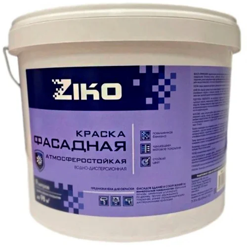 Краска фасадная морозостойкая база С 9л 12,4кг ZIKO