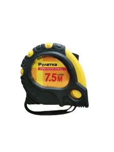 Рулетка 7,5м 25мм обрезиненный корпус фиксатор Китай автостоп  1