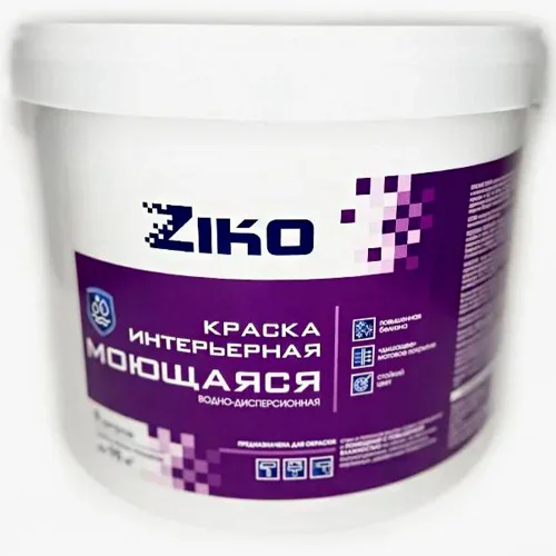 Краска моющаяся интерьерная База А ZIKO 9л 14кг  1 44