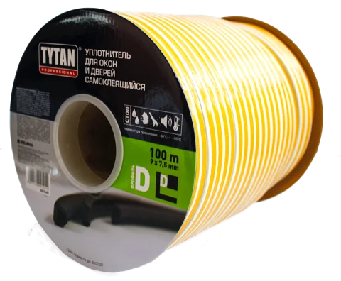 Уплотнитель для окон и дверей Tytan Professional D 100m x 9mm x 7,5mm Белый (91454)  1 8