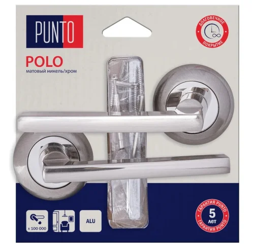Ручка раздельная Punto LM A R.TL54.POLO HD SN CP-3 мат. никель хром 45621  1