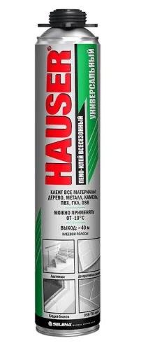 Пено-клей универсальный HAUSER  всесезонный пистолетный 550 мл 16086  1 12