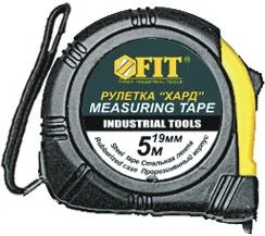 Рулетка 5м 19мм обрезиненный корпус, фиксатор Fit Хард 17205 Рулетка 5м 19мм обрезиненный корпус, фиксатор Fit Хард 17205