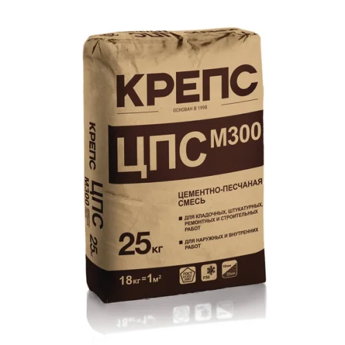 Цементно-песчаная смесь КРЕПС М-300 25кг Зимняя  1 56