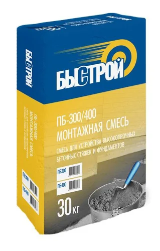 Смесь монтажная БЫСТРОЙ Пескобетон ПБ-300, 30 кг  1 48 31749