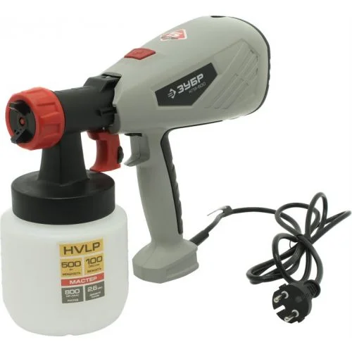 Краскопульт электрич. Зубр КПЭ-350 HVLP, 0,8 л краскоперенос 0-700мл мин, вязкость краски 60 DIN сек