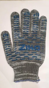 Перчатки х б 6 нитей 7,5 класс ПВХ волна белые серые черные 76гр ZIKO  10 200  ОПТ