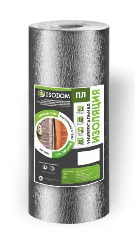 Изодом ECO ПЛ 10мм 1м 30м фольгированный серый