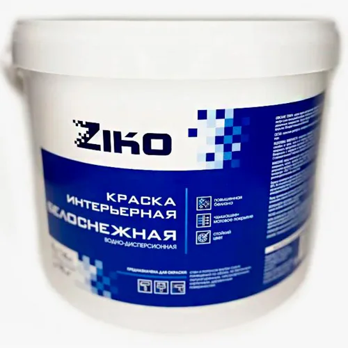 Краска ВД интерьерная белоснежная база А ZIKO 2,7л 4,2кг  1 120