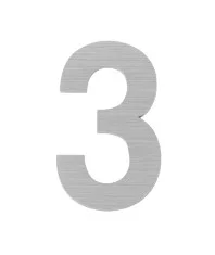 Цифра  3  самоклеящаяся FUARO SS304 (50х30) SSC сатинированный хром  6