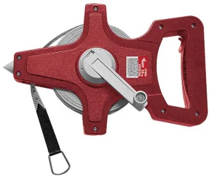 Лента-рулетка мерная 50м геодезическая фиберогласовая со штырем, ручкой, крючком Fit 17665/17650