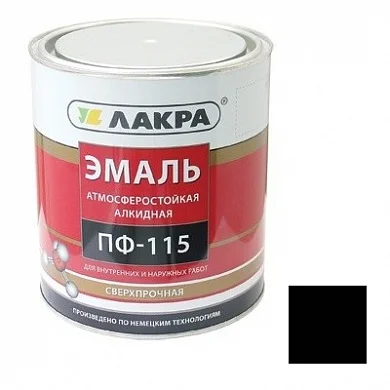 Эмаль ПФ-115 черная 0,9кг Лакра 0007774  1 10 590