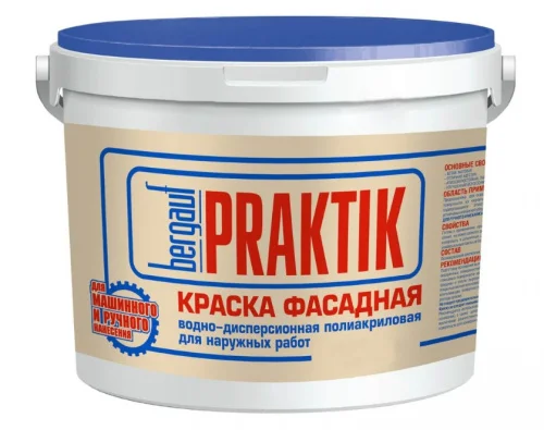 Краска ВД полиакриловая фасадная д наружных работ Praktik 11кг база С 90497 (Bergauf)  44