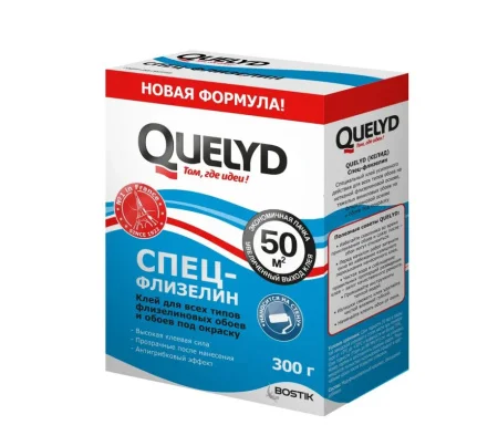 Клей для обоев QUELYD спец-флизелин 300г Новая формула!  1 24