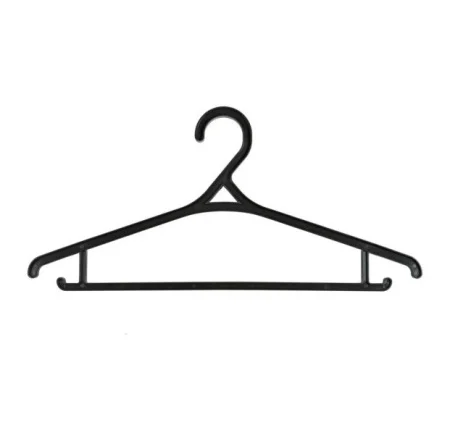 Вешалка - плечики для одежды костюмные р-р 46-48 черные ПЛ КЧ (Пластос)  1