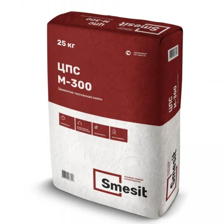 Цементно-песчаная смесь М-300 SMESIT  ЗИМА 25 кг  1 48