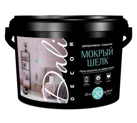 Декоративное покрытие DALI-DECOR® Мокрый шелк Белый перламутр 2,5кг