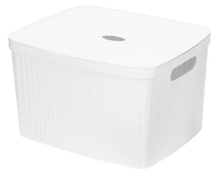 Корзина д белья пласт. 35л  VELVET  белый 450х360х270мм 435250416 (Бытпласт)  1