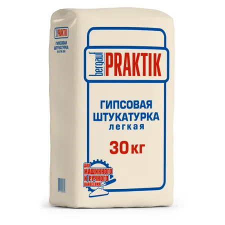 Штукатурка гипсовая легкая 30кг Bergauf Praktik 1уп=49шт Штукатурка гипсовая легкая 30кг Bergauf Praktik 1уп=49шт