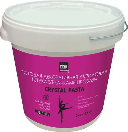 Штукатурка Crystal Pasta камешковая зерно 1-1,5мм 25кг  1 12  63410 Bergauf
