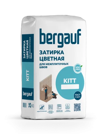 Затирка серая на цементной основе 25кг Kitt  Bergauf  1 56
